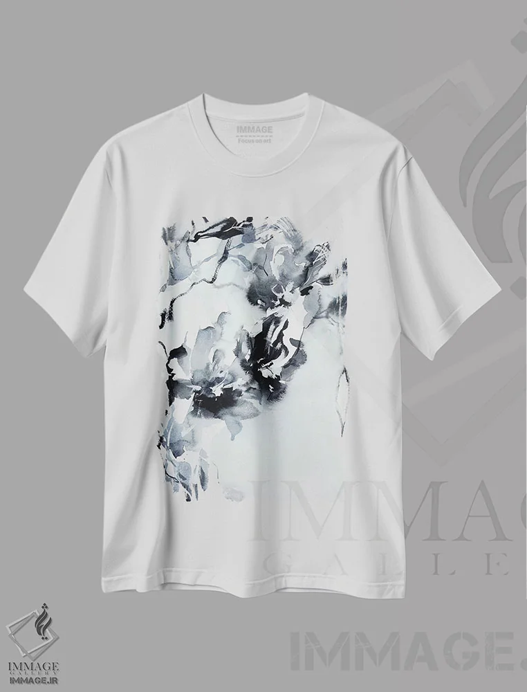 تیشرت سفید طرح دار لحظات ۲ اثر لسیا بینکین | فروشگاه ایماژ