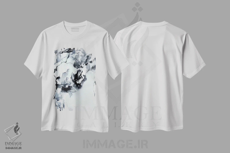 تیشرت سفید طرح دار لحظات ۲ اثر لسیا بینکین | فروشگاه ایماژ
