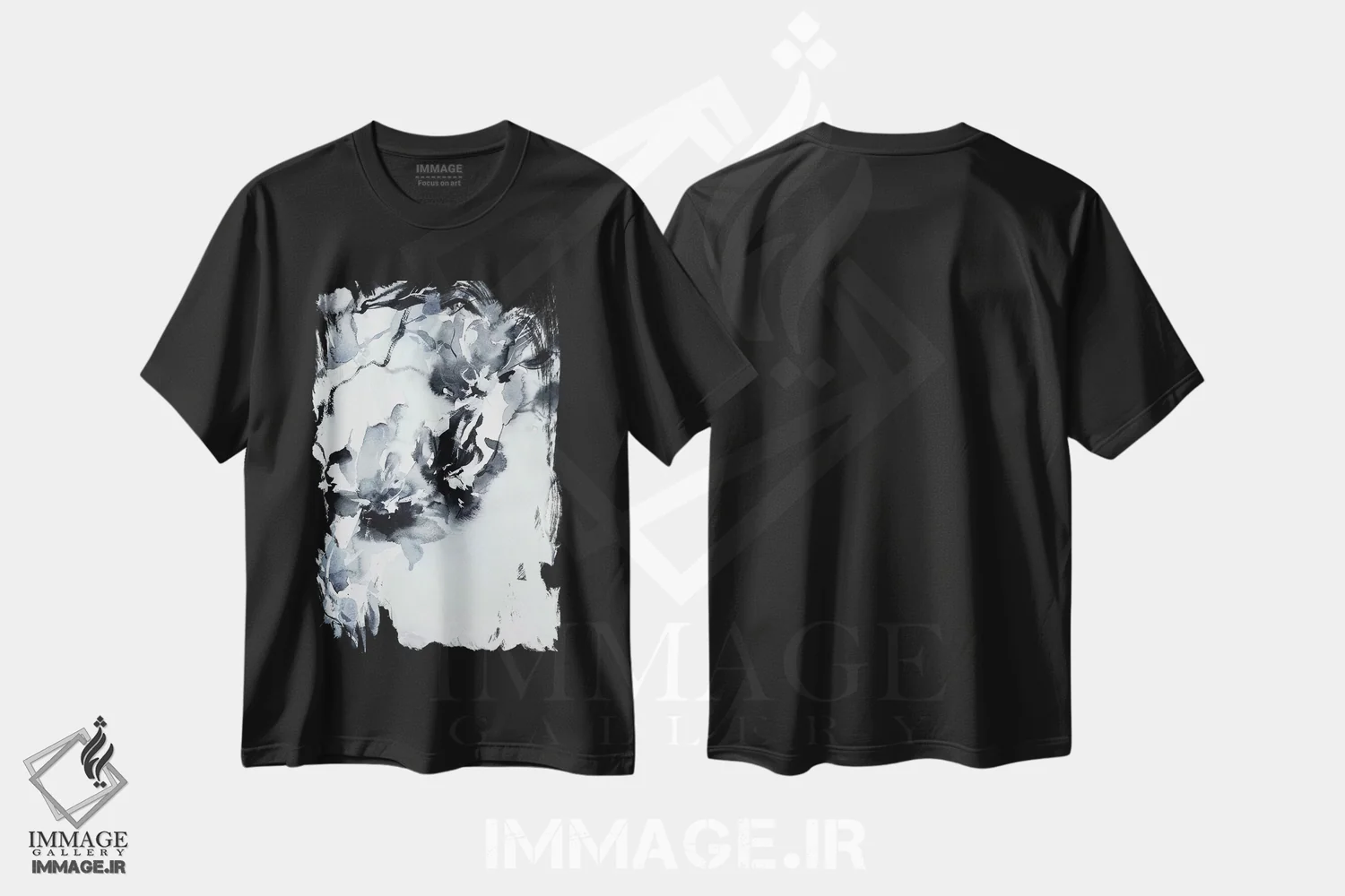 تیشرت مشکی طرح دار لحظات ۲ اثر لسیا بینکین | immage.ir