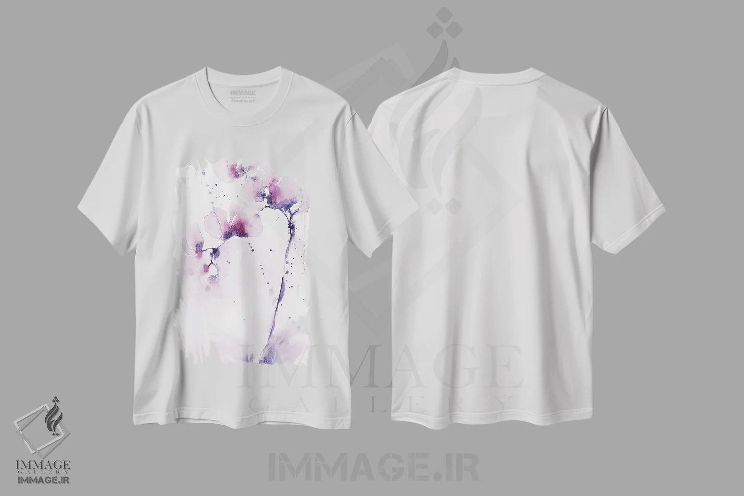 تیشرت سفید طرح دار ارکیده ها، هنر فاخر اثر لسیا بینکین | immage.ir