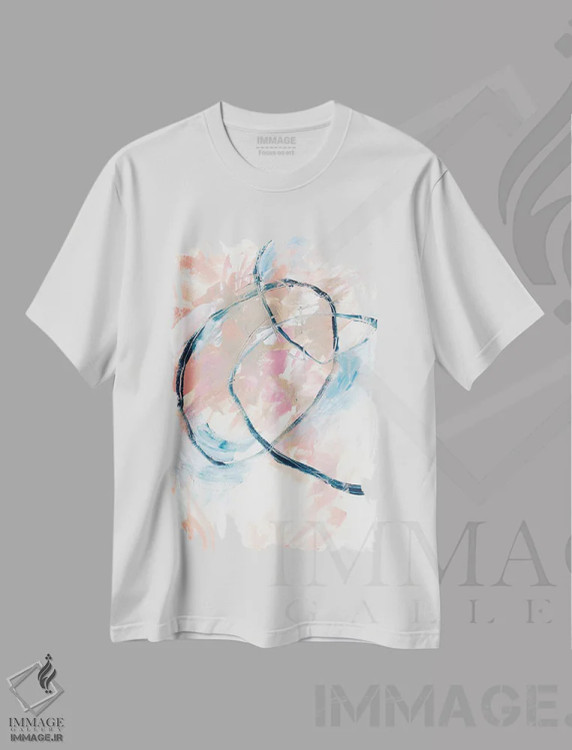 تیشرت سفید طرح دار هفتاد و چهار اثر لسیا بینکین | immage.ir