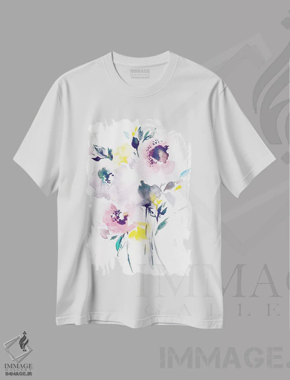 تیشرت سفید طرح دار جسی، هنر فاخر معاصر اثر لسیا بینکین | فروشگاه ایماژ
