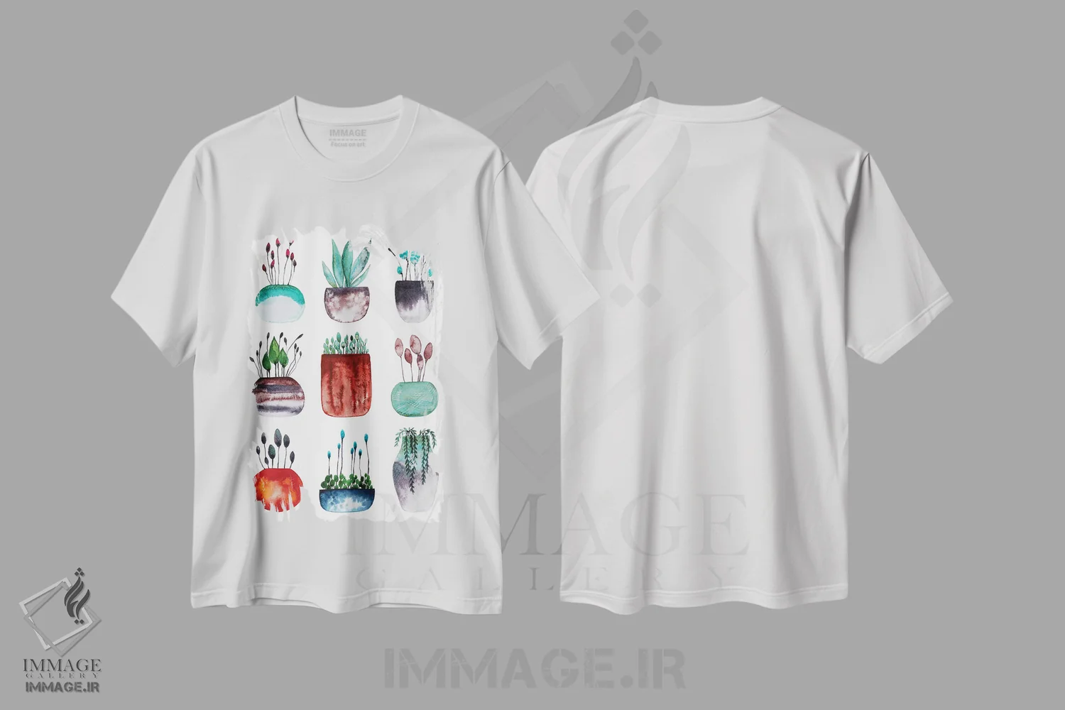 تیشرت سفید طرح دار مجموعه کوچک، تزئینی اثر لسیا بینکین | فروشگاه ایماژ