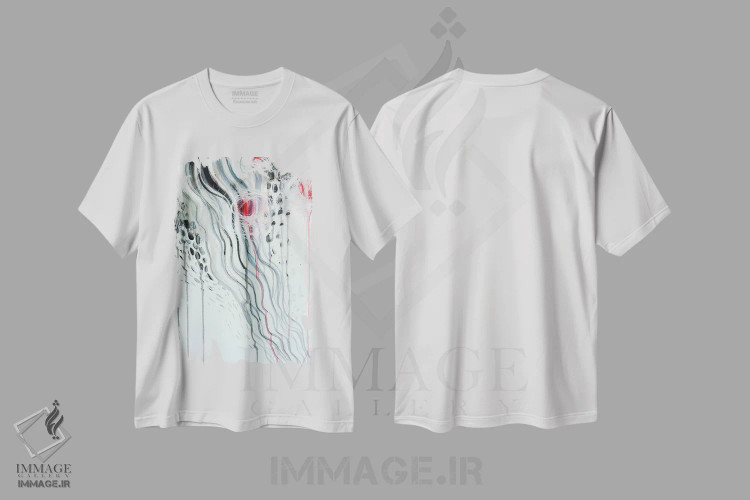تیشرت سفید طرح دار رودخانه اثر لسیا بینکین | immage.ir