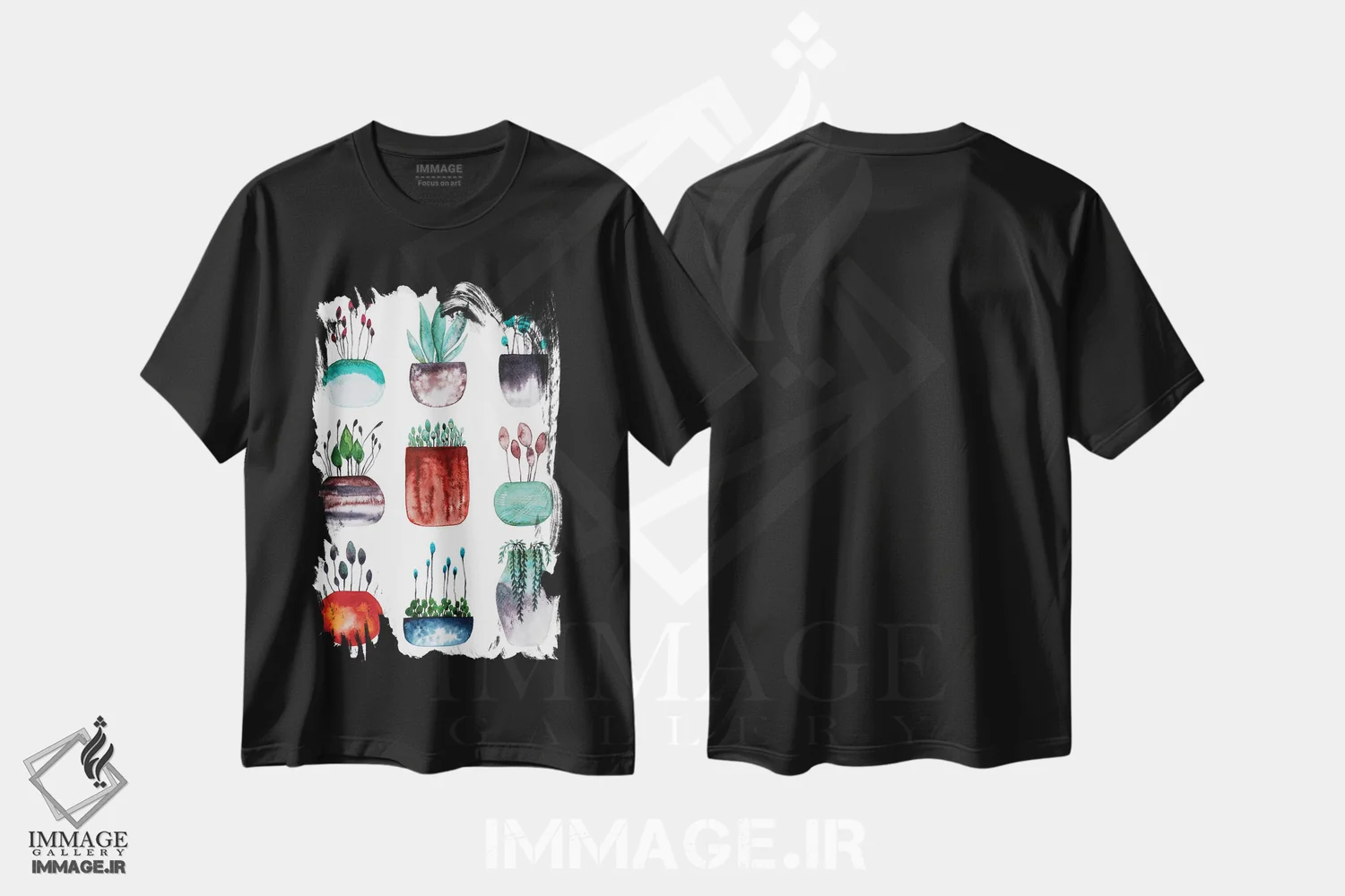 تیشرت مشکی طرح دار مجموعه کوچک، تزئینی اثر لسیا بینکین | immage.ir