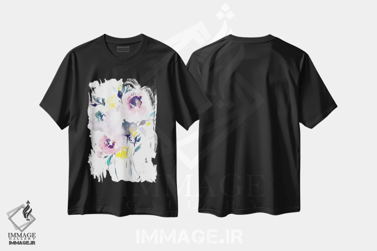 تیشرت مشکی طرح دار جسی، هنر فاخر معاصر اثر لسیا بینکین | immage.ir