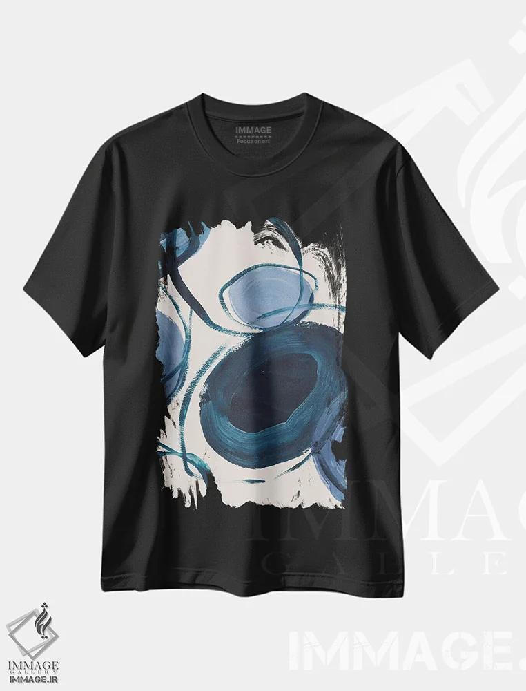 تیشرت مشکی طرح دار ارتباطات اثر لسیا بینکین | immage.ir