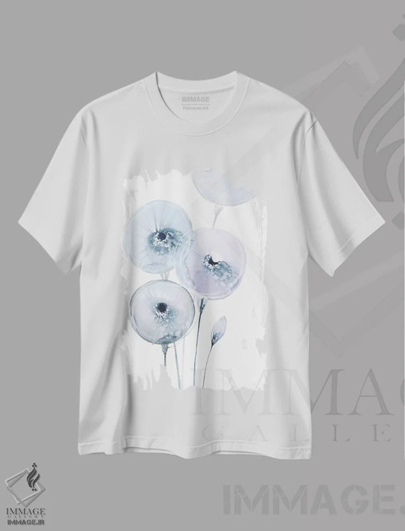 تیشرت سفید طرح دار قاصدک ها، دکور معاصر اثر لسیا بینکین | immage.ir