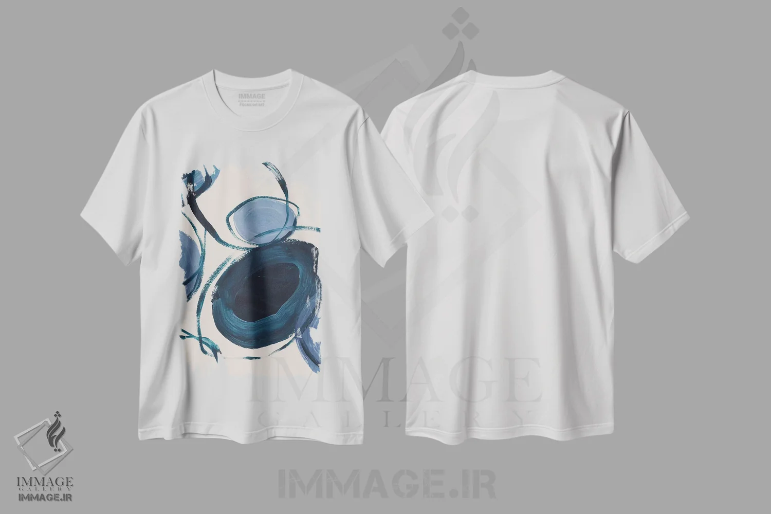 تیشرت سفید طرح دار ارتباطات اثر لسیا بینکین | فروشگاه ایماژ