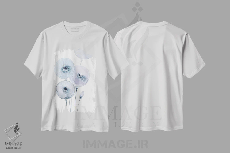 تیشرت سفید طرح دار قاصدک ها، دکور معاصر اثر لسیا بینکین | immage.ir