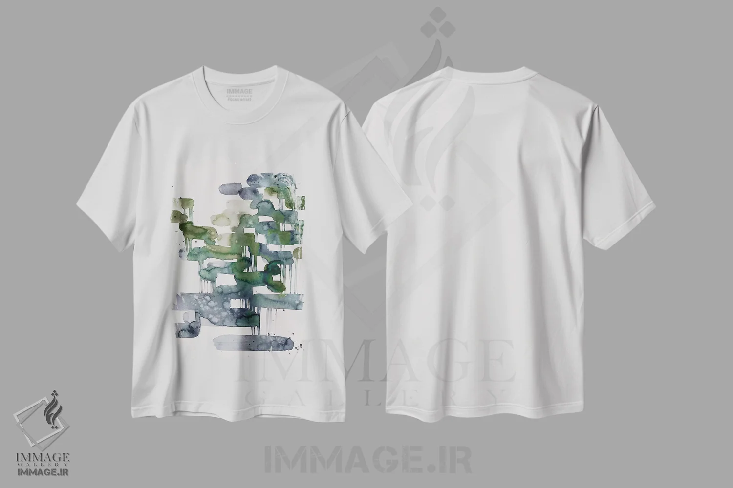 تیشرت سفید طرح دار باغ های معلق اثر لسیا بینکین | فروشگاه ایماژ