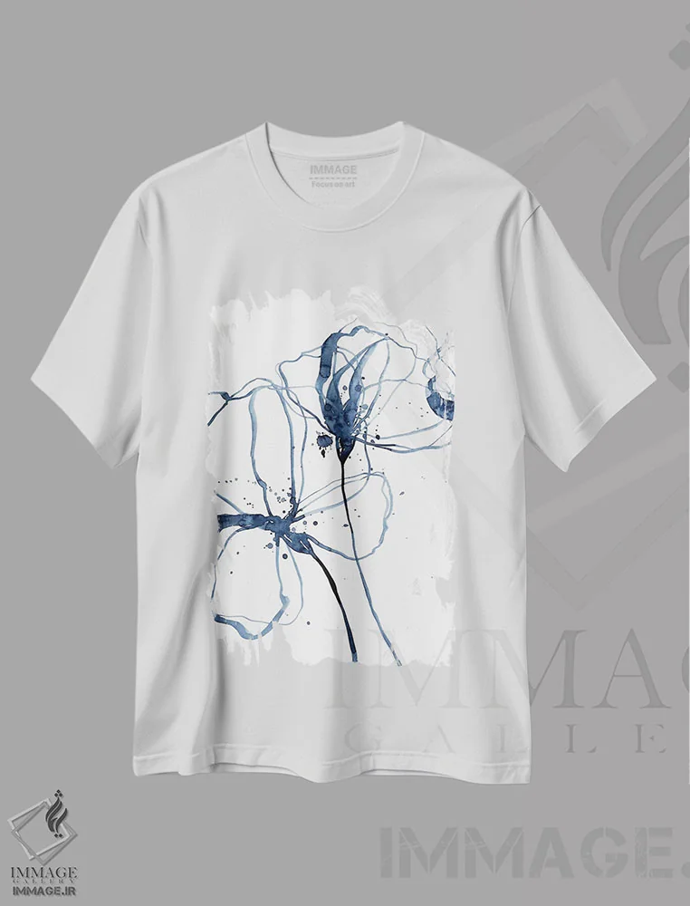 تیشرت سفید طرح دار سبک و آسان، تزئینی اثر لسیا بینکین | immage.ir