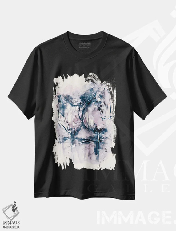 تیشرت مشکی طرح دار دایرهٔ خاموش، هنر فاخر معاصر اثر لسیا بینکین | immage.ir