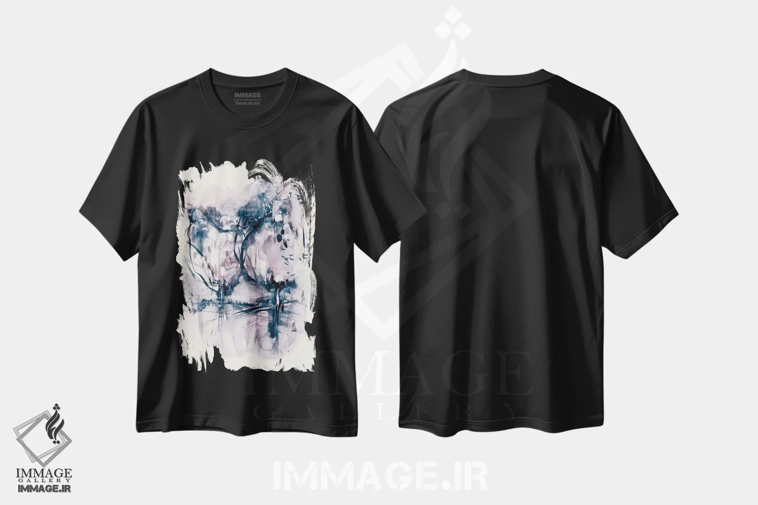 تیشرت مشکی طرح دار دایرهٔ خاموش، هنر فاخر معاصر اثر لسیا بینکین | immage.ir