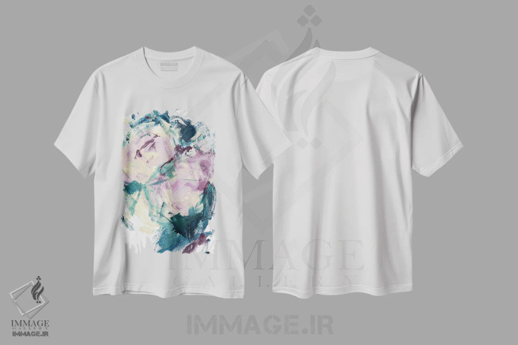 تیشرت سفید طرح دار رزها اثر لسیا بینکین | فروشگاه ایماژ