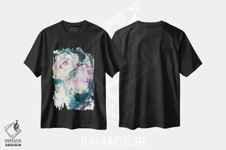 تیشرت مشکی طرح دار رزها اثر لسیا بینکین | immage.ir