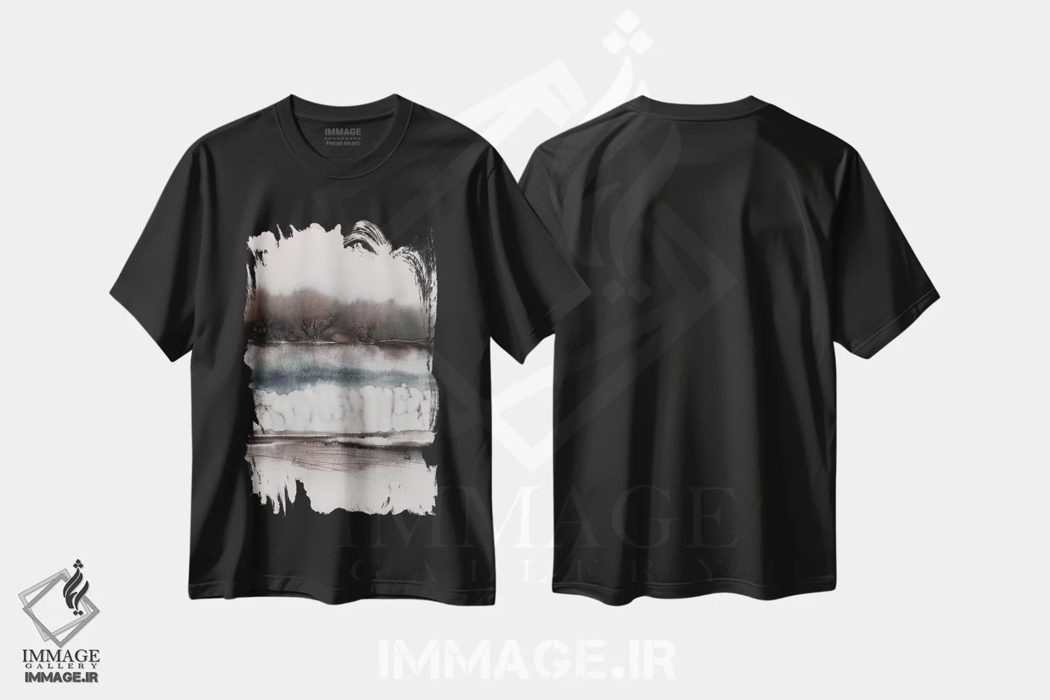 تیشرت مشکی طرح دار طرف ساکت اثر لسیا بینکین | فروشگاه ایماژ