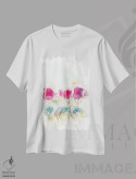 تیشرت سفید طرح دار بهار در هوا، آبستره اثر لسیا بینکین | فروشگاه ایماژ