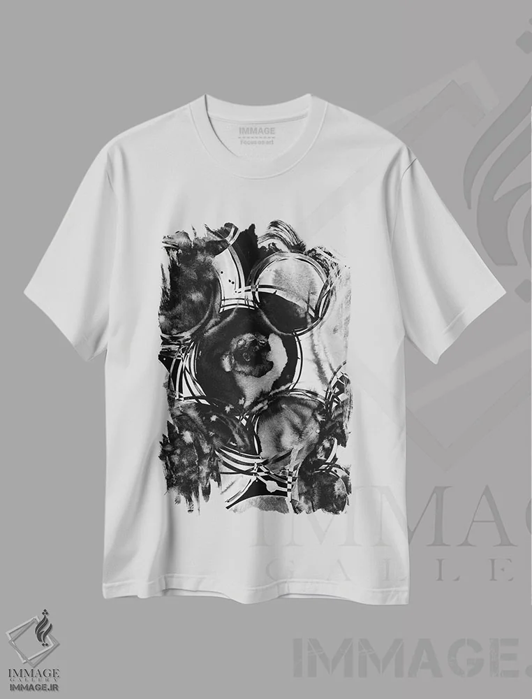 تیشرت سفید طرح دار جهان اثر لسیا بینکین | immage.ir