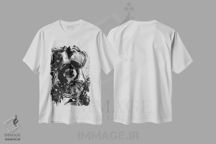 تیشرت سفید طرح دار جهان اثر لسیا بینکین | immage.ir