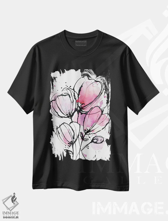 تیشرت مشکی طرح دار مد صورتی ۱، دکور معاصر اثر لسیا بینکین | immage.ir