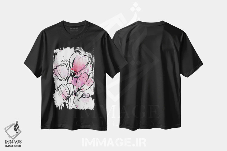 تیشرت مشکی طرح دار مد صورتی ۱، دکور معاصر اثر لسیا بینکین | immage.ir