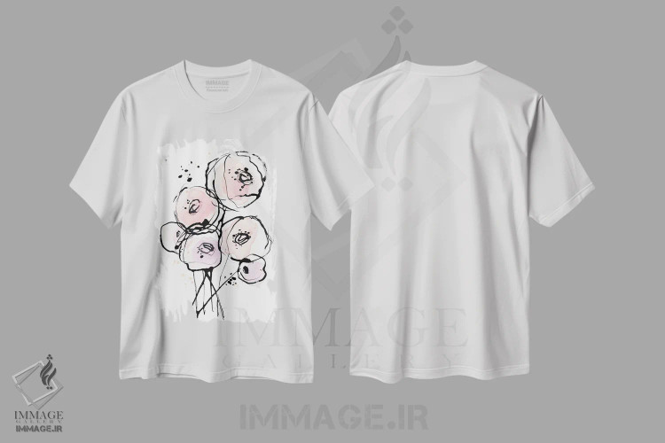 تیشرت سفید طرح دار مد صورتی ۲، دکور معاصر اثر لسیا بینکین | immage.ir