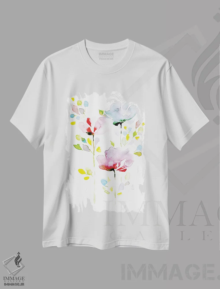 تیشرت سفید طرح دار صبح، هنر فاخر معاصر اثر لسیا بینکین | immage.ir