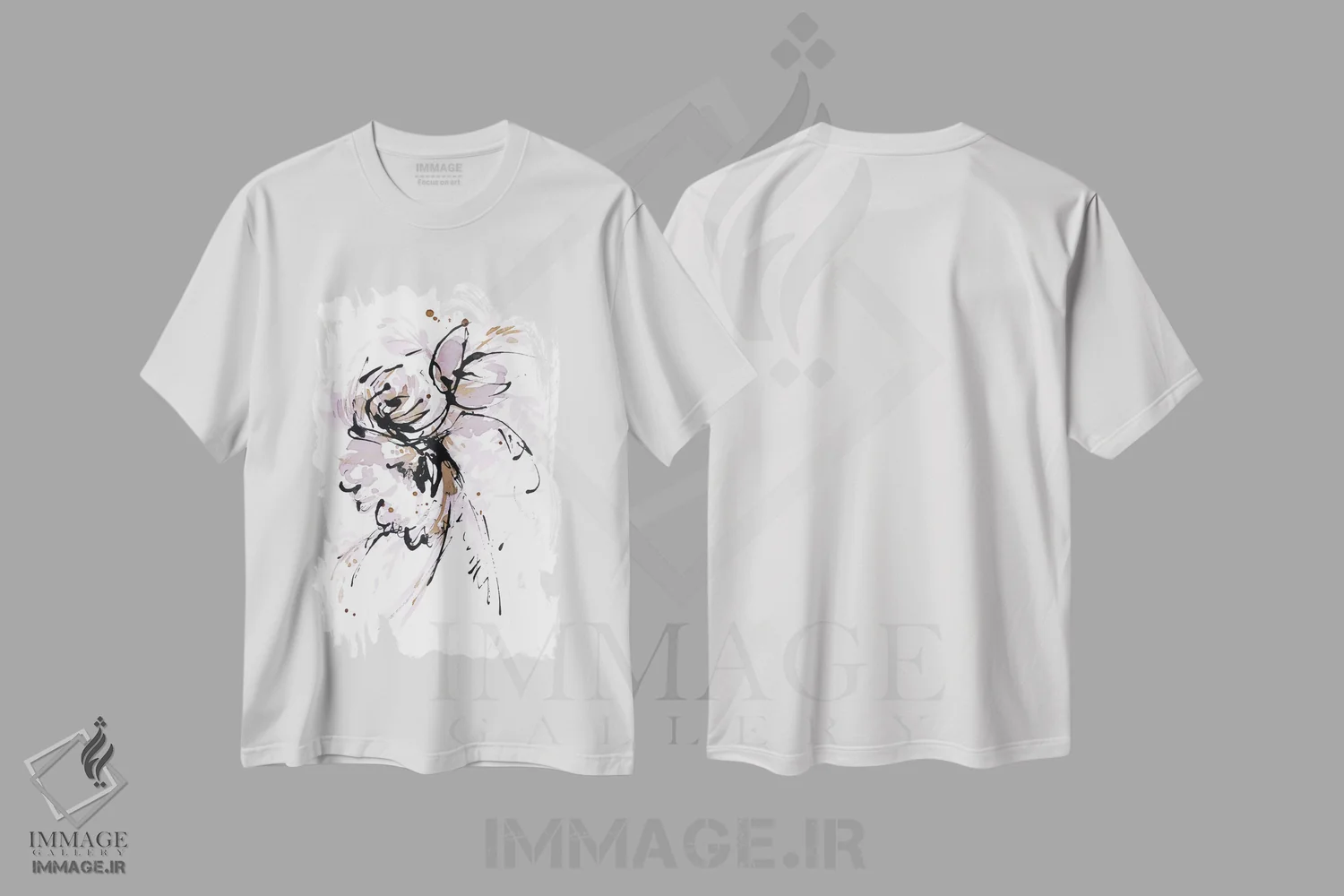 تیشرت سفید طرح دار روز بادخیز، آبستره اثر لسیا بینکین | immage.ir