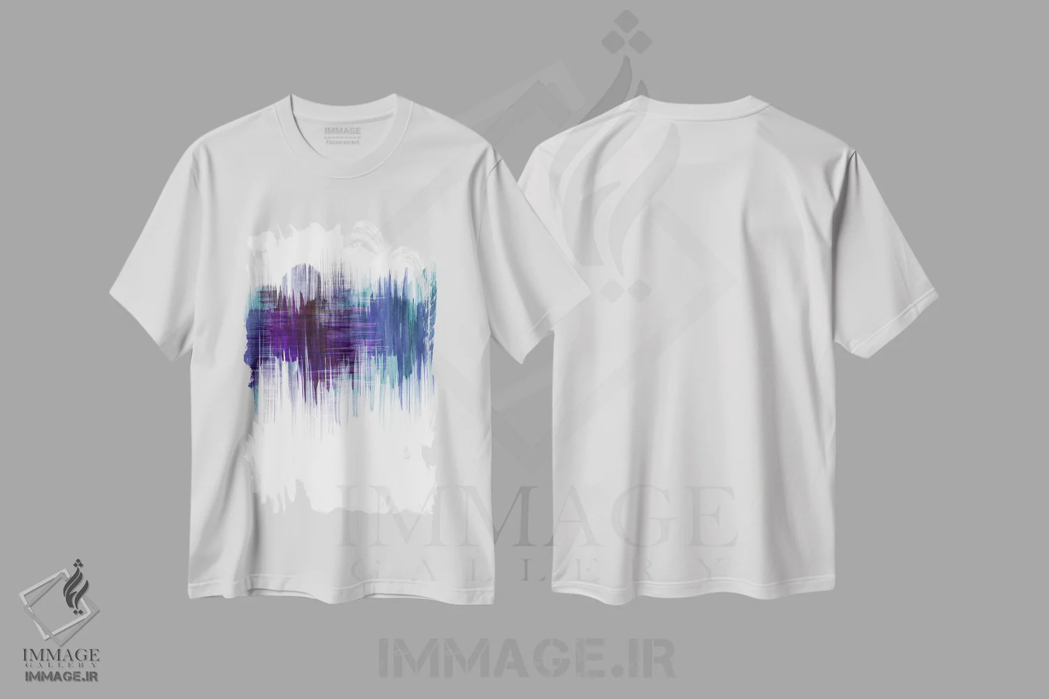 تیشرت سفید طرح دار جنگل آبی اثر لسیا بینکین | immage.ir