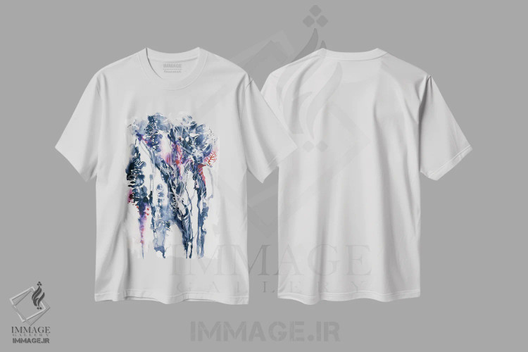 تیشرت سفید طرح دار فاصله اثر لسیا بینکین | immage.ir
