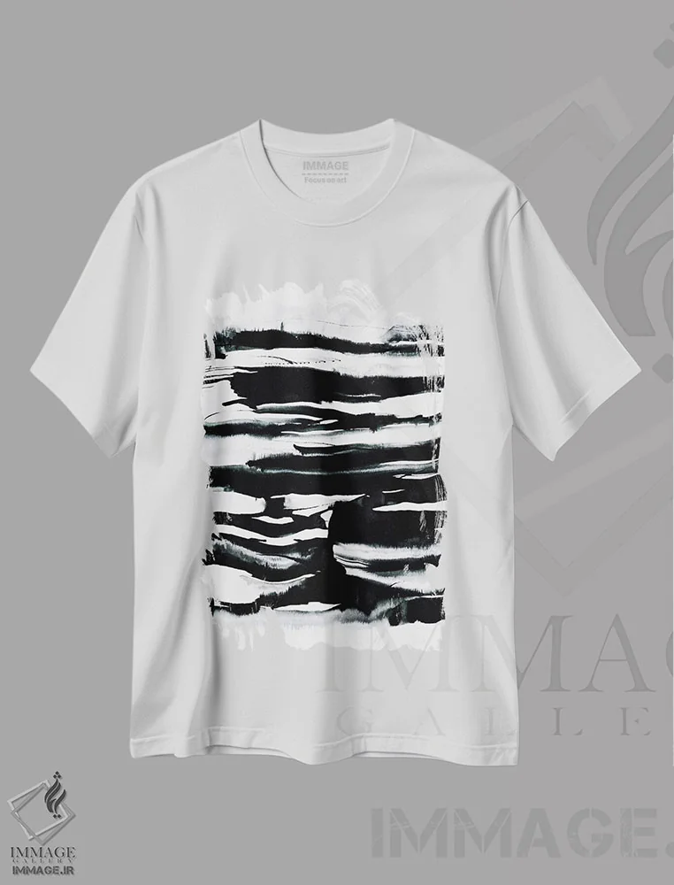 تیشرت سفید طرح دار مزارع اثر لسیا بینکین | فروشگاه ایماژ