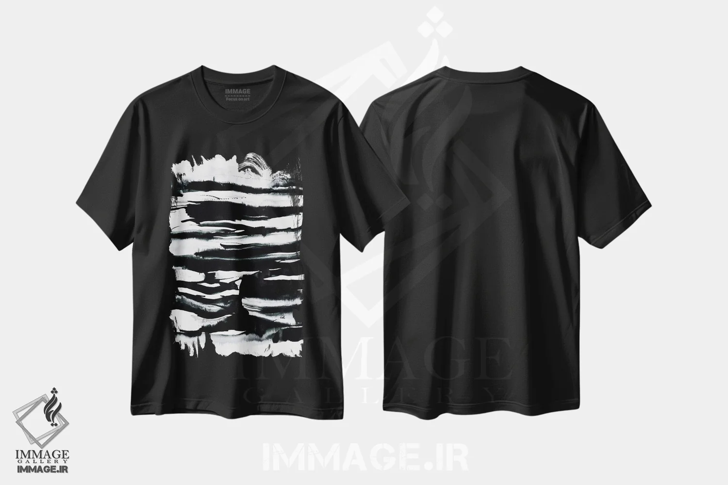 تیشرت مشکی طرح دار مزارع اثر لسیا بینکین | immage.ir