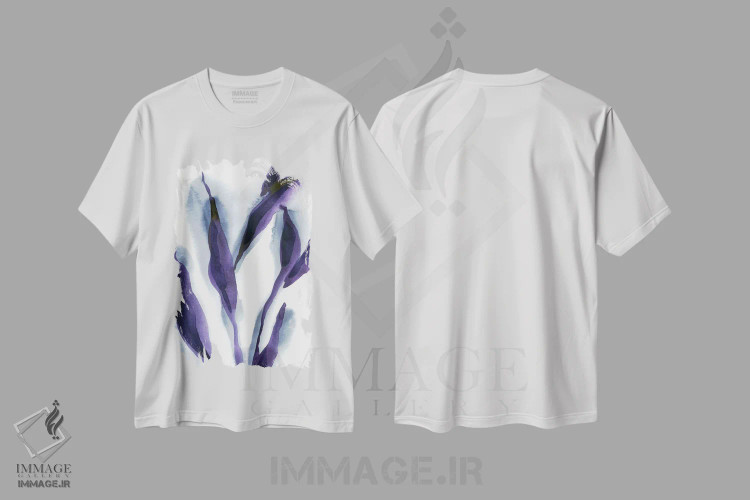 تیشرت سفید طرح دار برگ ها I، آبستره اثر لسیا بینکین | immage.ir