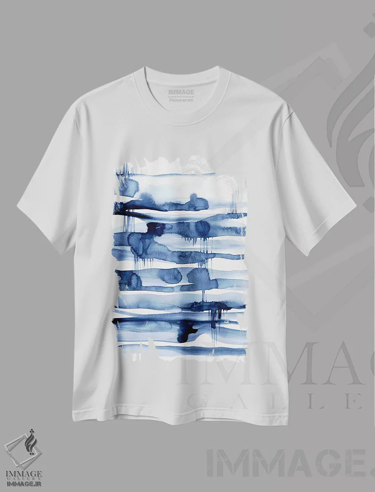 تیشرت سفید طرح دار دریاچهٔ آینه ای اثر لسیا بینکین | فروشگاه ایماژ