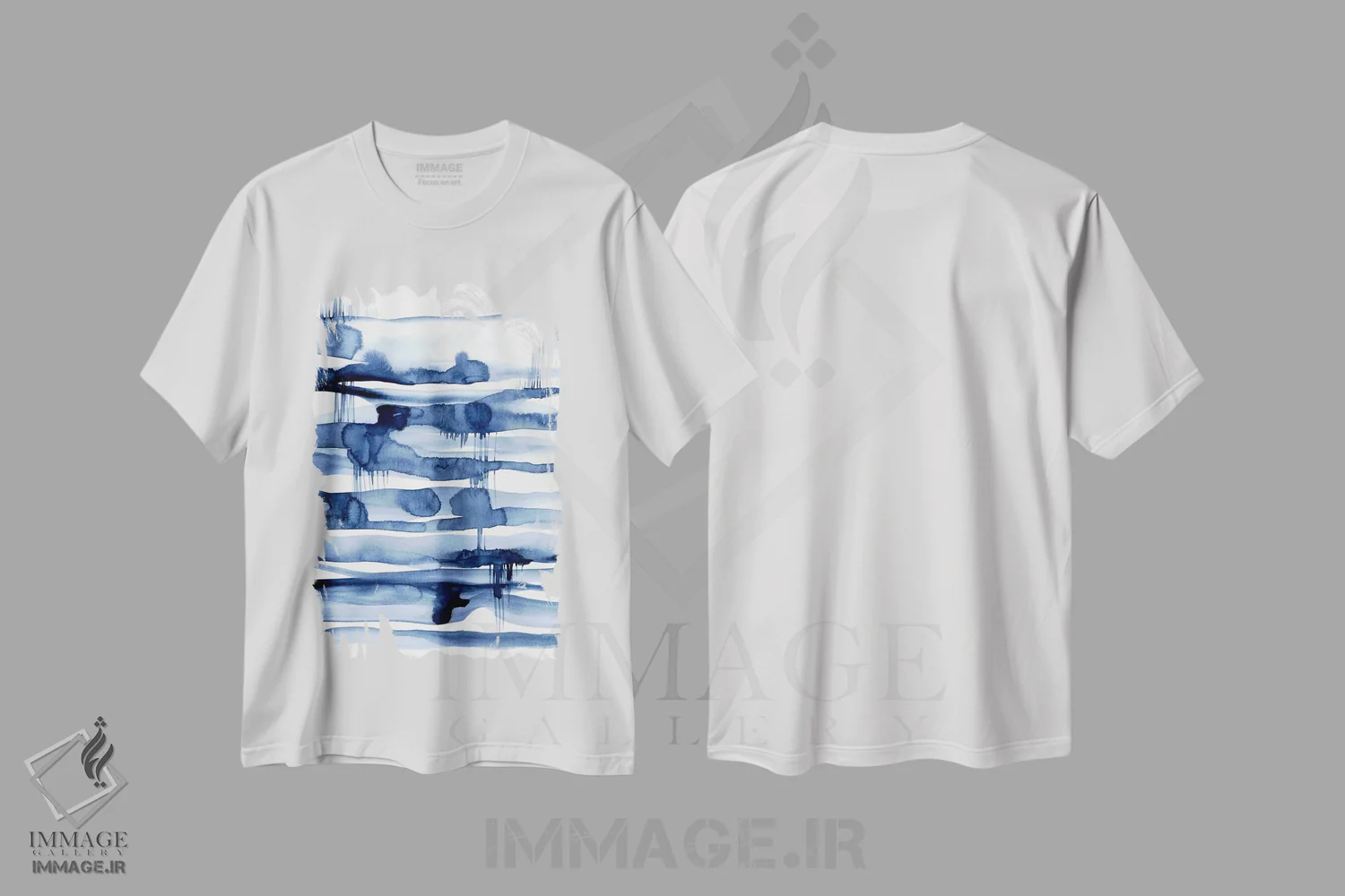 تیشرت سفید طرح دار دریاچهٔ آینه ای اثر لسیا بینکین | فروشگاه ایماژ