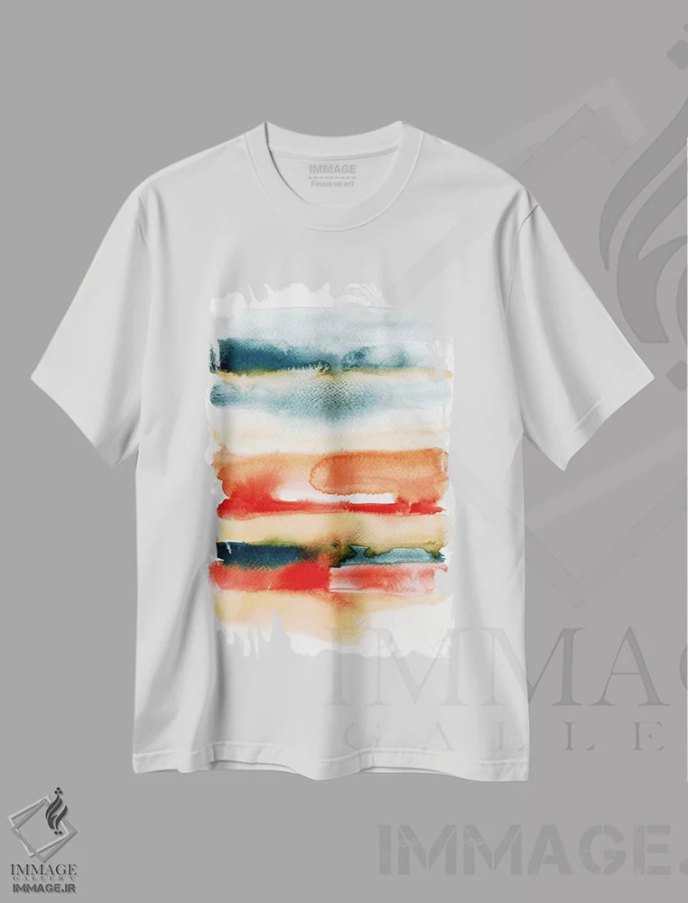 تیشرت سفید طرح دار آسمان و زمین اثر لسیا بینکین | immage.ir