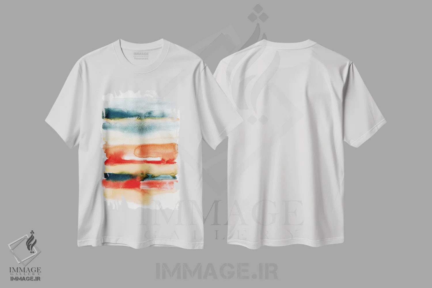 تیشرت سفید طرح دار آسمان و زمین اثر لسیا بینکین | immage.ir