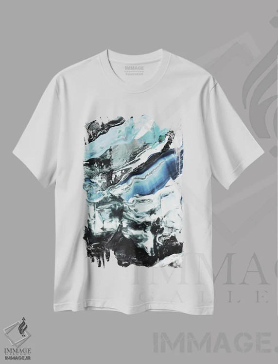 تیشرت سفید طرح دار جهان هستی اثر لسیا بینکین | immage.ir