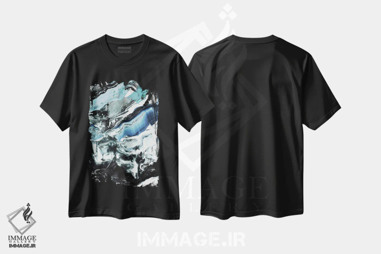 تیشرت مشکی طرح دار جهان هستی اثر لسیا بینکین | فروشگاه ایماژ