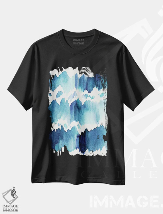 تیشرت مشکی طرح دار آینهٔ آب اثر لسیا بینکین | immage.ir
