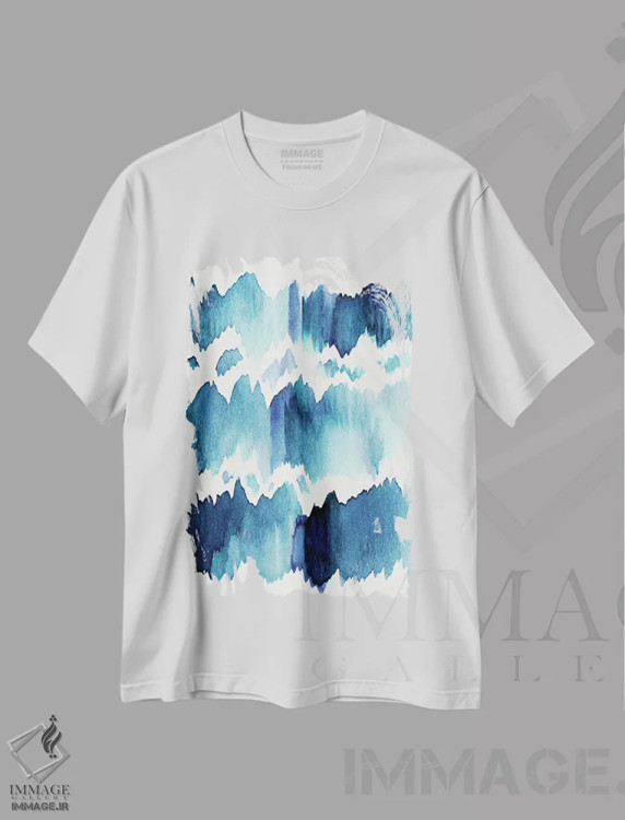 تیشرت سفید طرح دار آینهٔ آب اثر لسیا بینکین | فروشگاه ایماژ