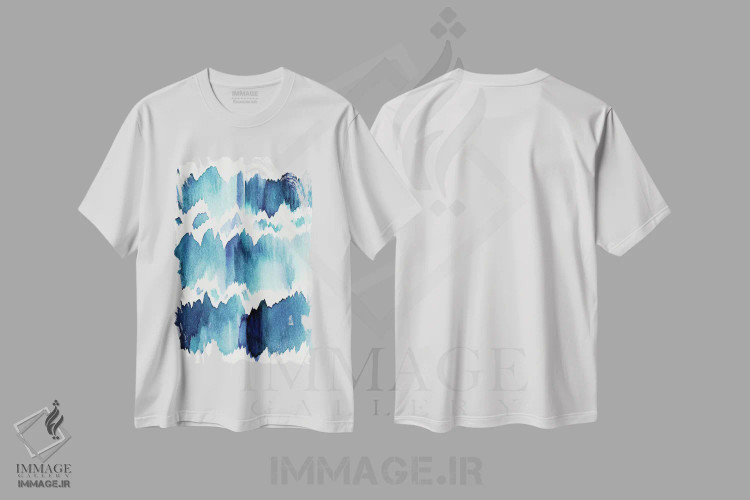تیشرت سفید طرح دار آینهٔ آب اثر لسیا بینکین | فروشگاه ایماژ