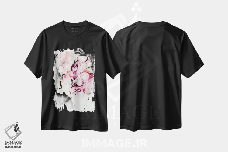 تیشرت مشکی طرح دار قلب وحشی، آبستره اثر لسیا بینکین | immage.ir