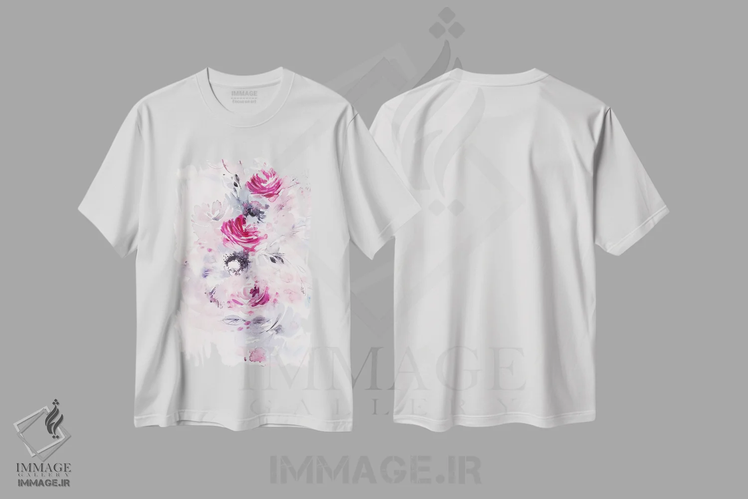 تیشرت سفید طرح دار دسته گل مینیمال II، تزئینی اثر لسیا بینکین | immage.ir