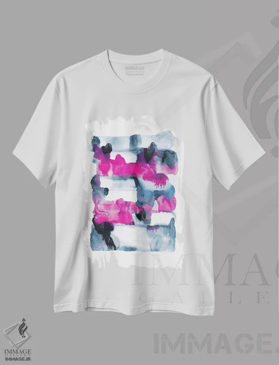 تیشرت سفید طرح دار غروب اثر لسیا بینکین | immage.ir