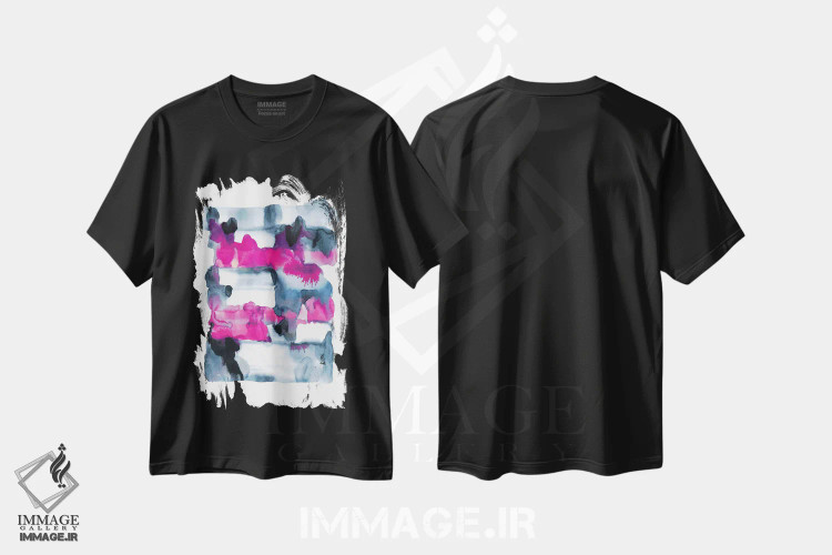 تیشرت مشکی طرح دار غروب اثر لسیا بینکین | فروشگاه ایماژ