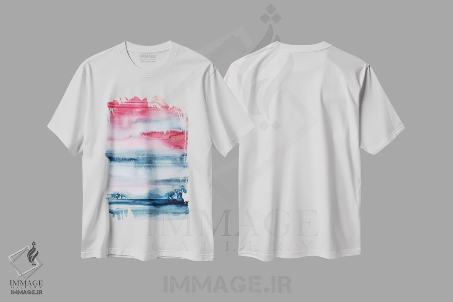 تیشرت سفید طرح دار انتزاعی از مزرعه تابستانی اثر لسیا بینکین | immage.ir