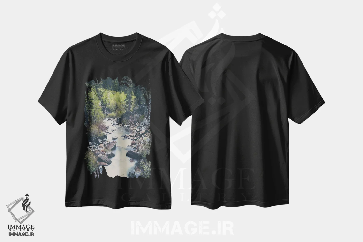 تیشرت مشکی طرح دار آثار لورا ایوانز - immage.ir