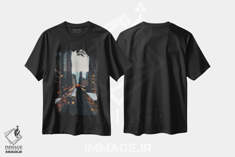 تیشرت مشکی طرح دار قطار L در منطقه ساوت لوپ شیکاگو II، تزئینی اثر لورا ایوانز | immage.ir